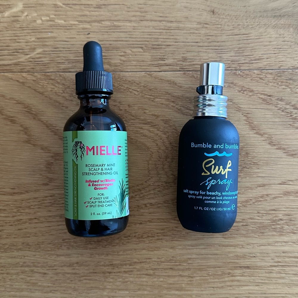 Mielle Hair Oil and Bumble and bumble Surf Spray